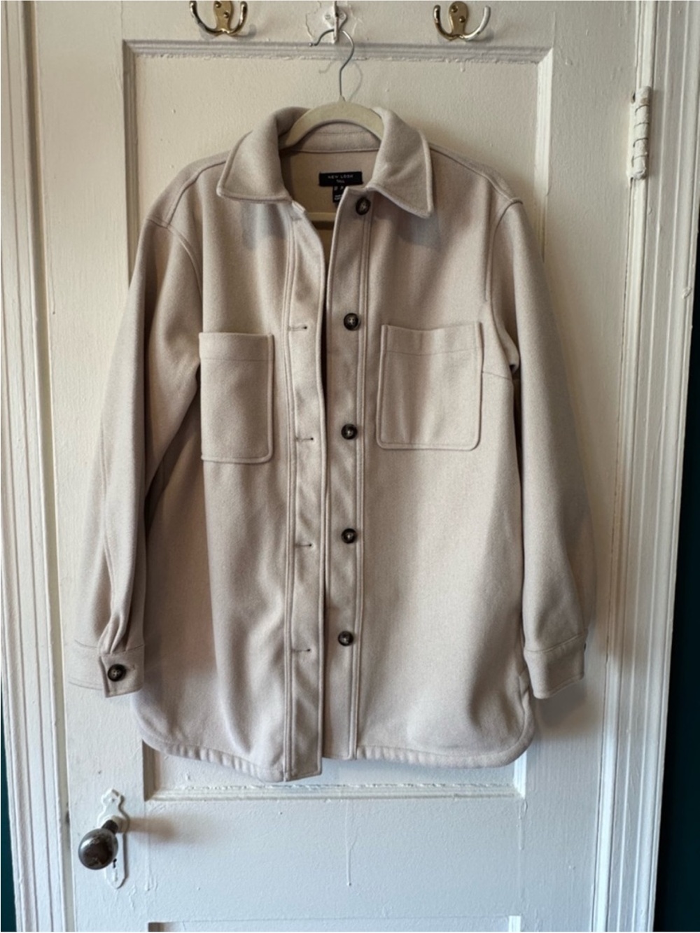 Everlane Cream Wool Shacket Jacket
